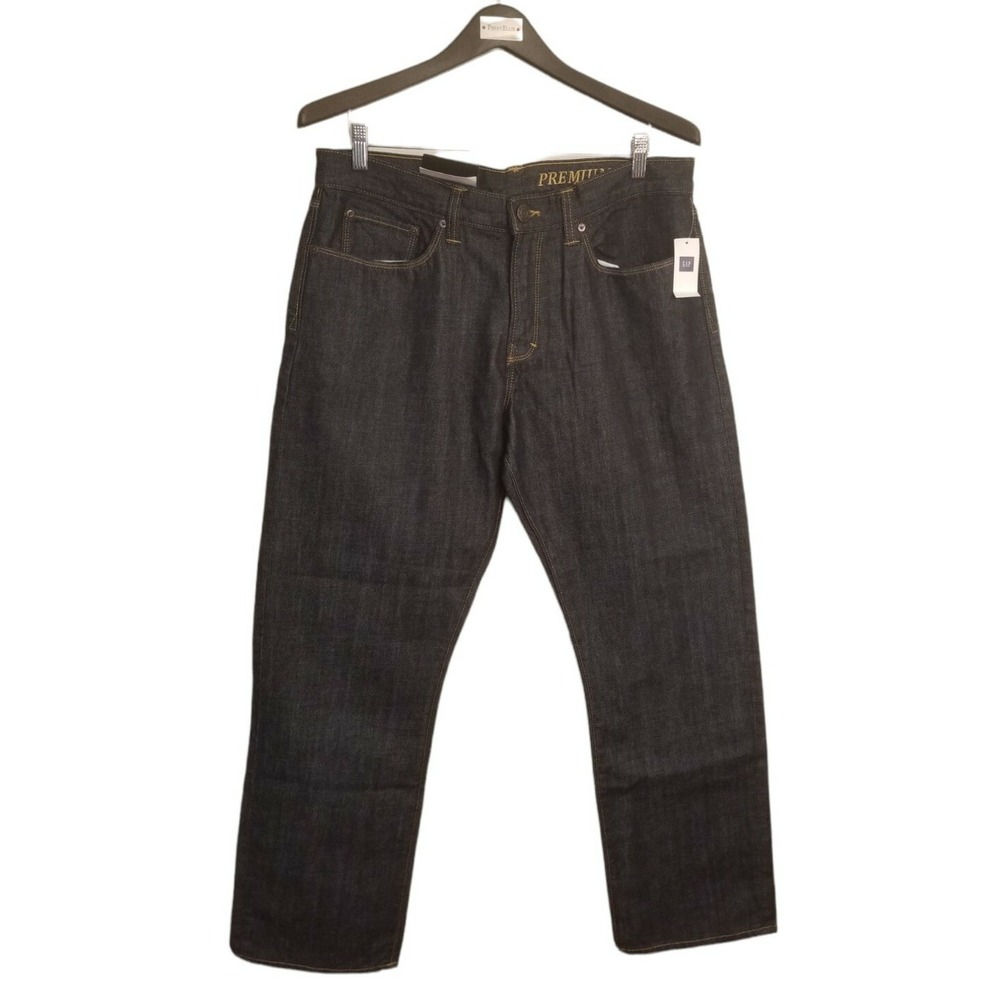 Gap Premium Straight Fit Denim Blue‎ Jeans Casual Work Men's Size Adult 34/30